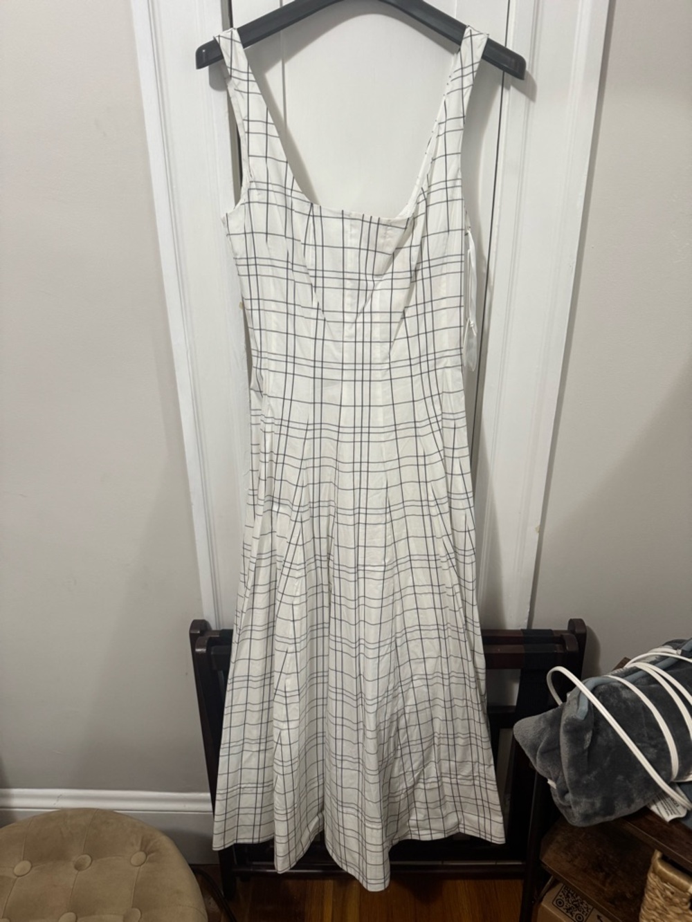 Staud ivory plaid dress size 4 nwt - Picture 3 of 9
